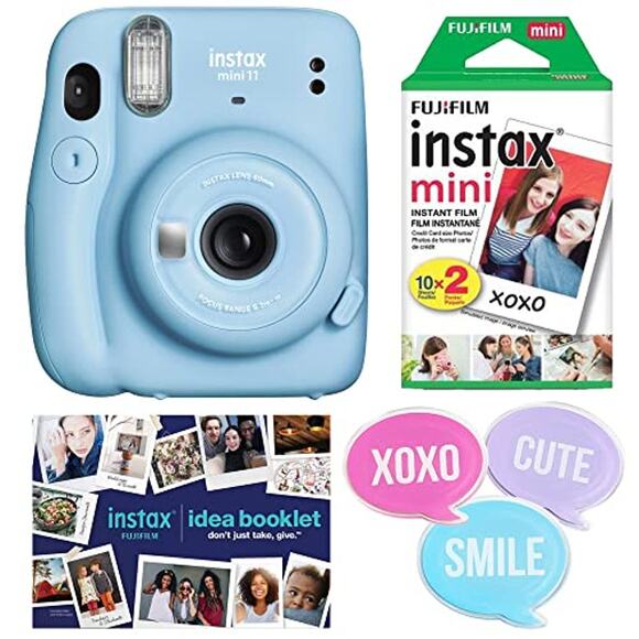 FujiFilm Instax Mini 11 Instant Camera Holiday Bundle - Sky Blue NWT - Picture 3 of 7